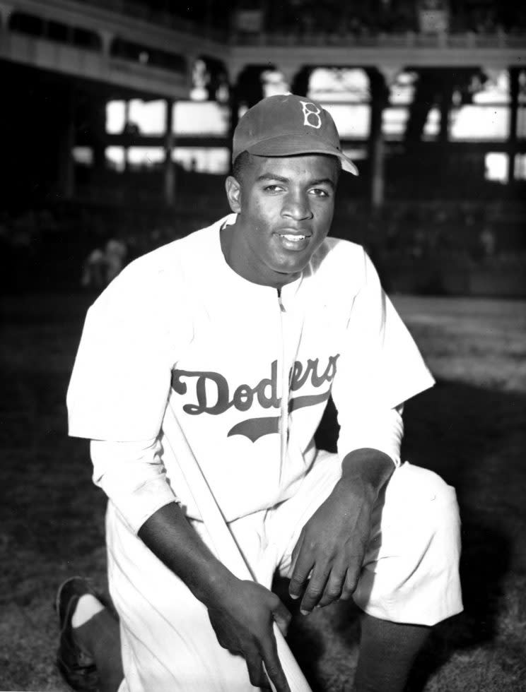 The Dodgers and Major League Baseball will continue honoring Jackie Robinson's legacy with a statue outside Dodger Stadium. (AP)