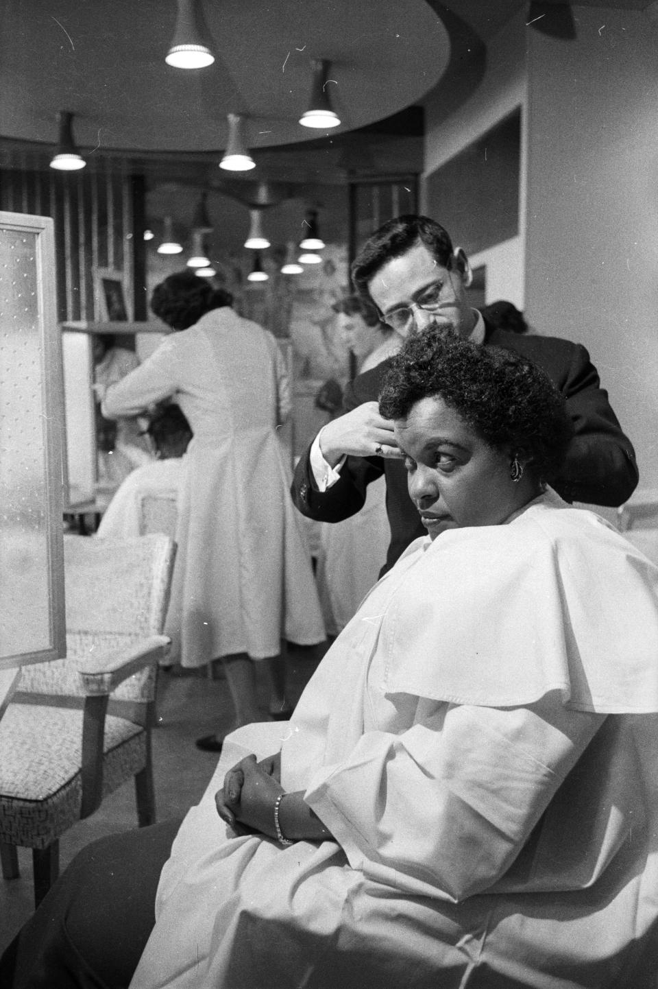 Winifred Atwell has her hair done at her own salon - GETTY