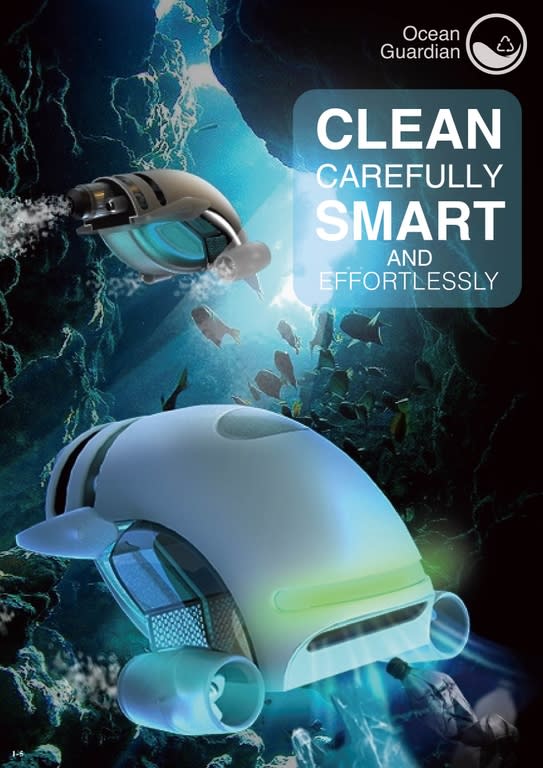 《圖說》「Ocean Guardian /海洋守護者」結合AI數據及機器手臂，清理並回收海洋垃圾。