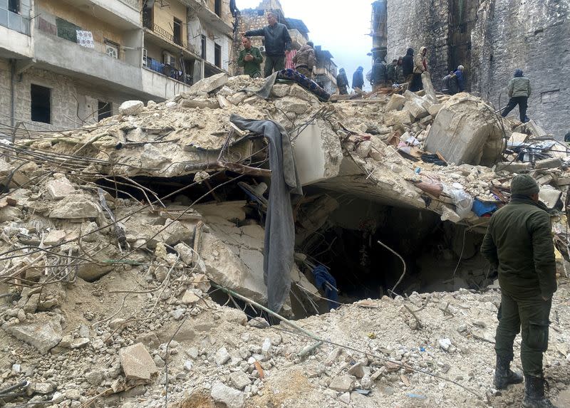 Aftermath of an earthquake in Aleppo