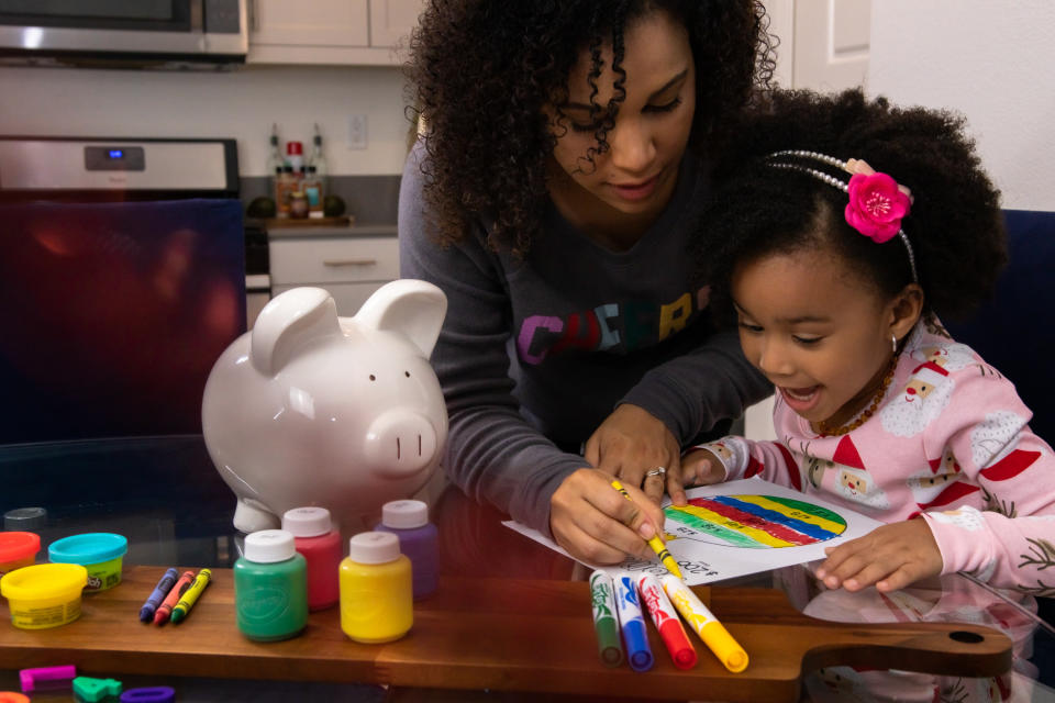 Sahirenys Pierce and daughter are almost done filling in their fund chart - and it looks as if they may have reached their goal!