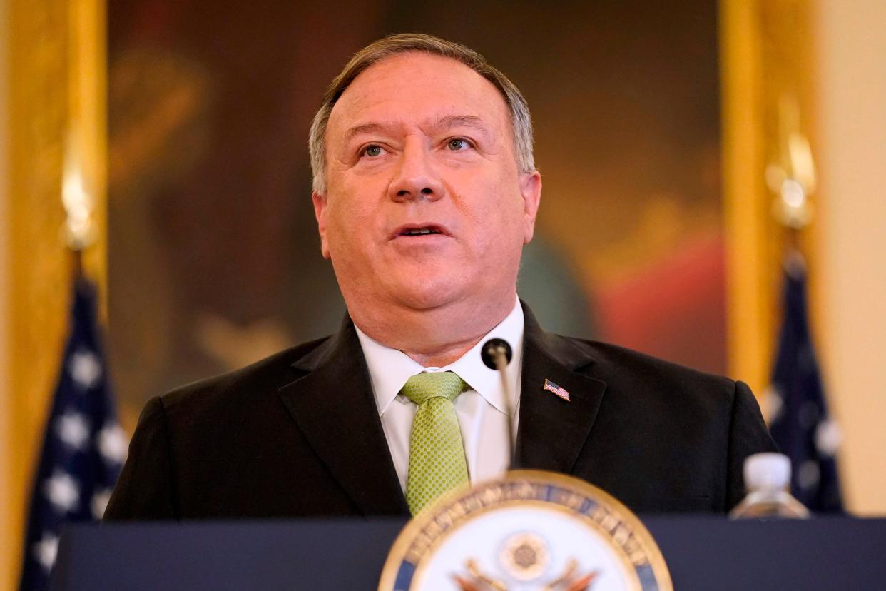 The US president has authorised Mr Pompeo to sanction ‘any part’ of Iran’s economy (POOL/AFP via Getty Images)