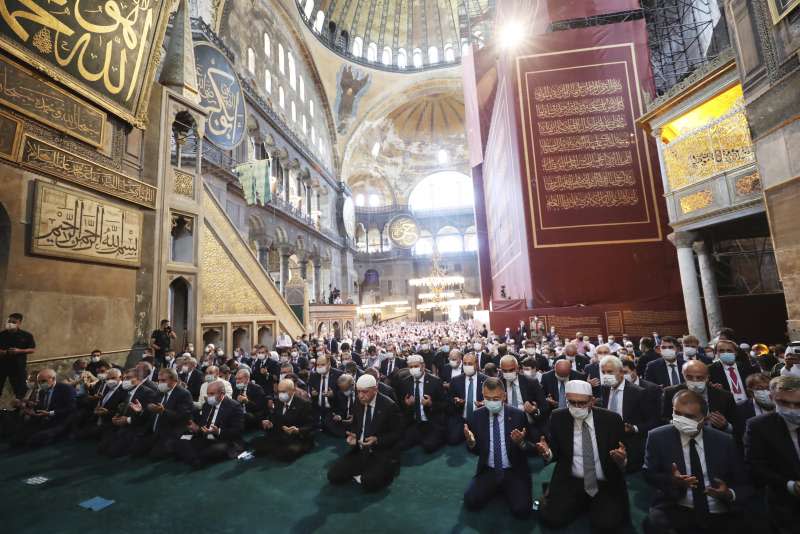 2020年7月24日，土耳其伊斯坦堡的聖索菲亞（Hagia Sophia）正式從博物館轉型為清真寺（AP）