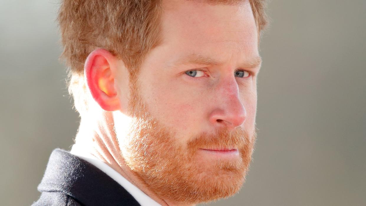 Prince Harry looking emotional