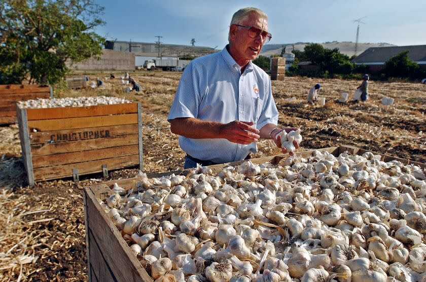 Don Christopher, founder of Christopher Ranch and the nation's single largest producer of garlic, in Gilroy, Calif. in 2003.