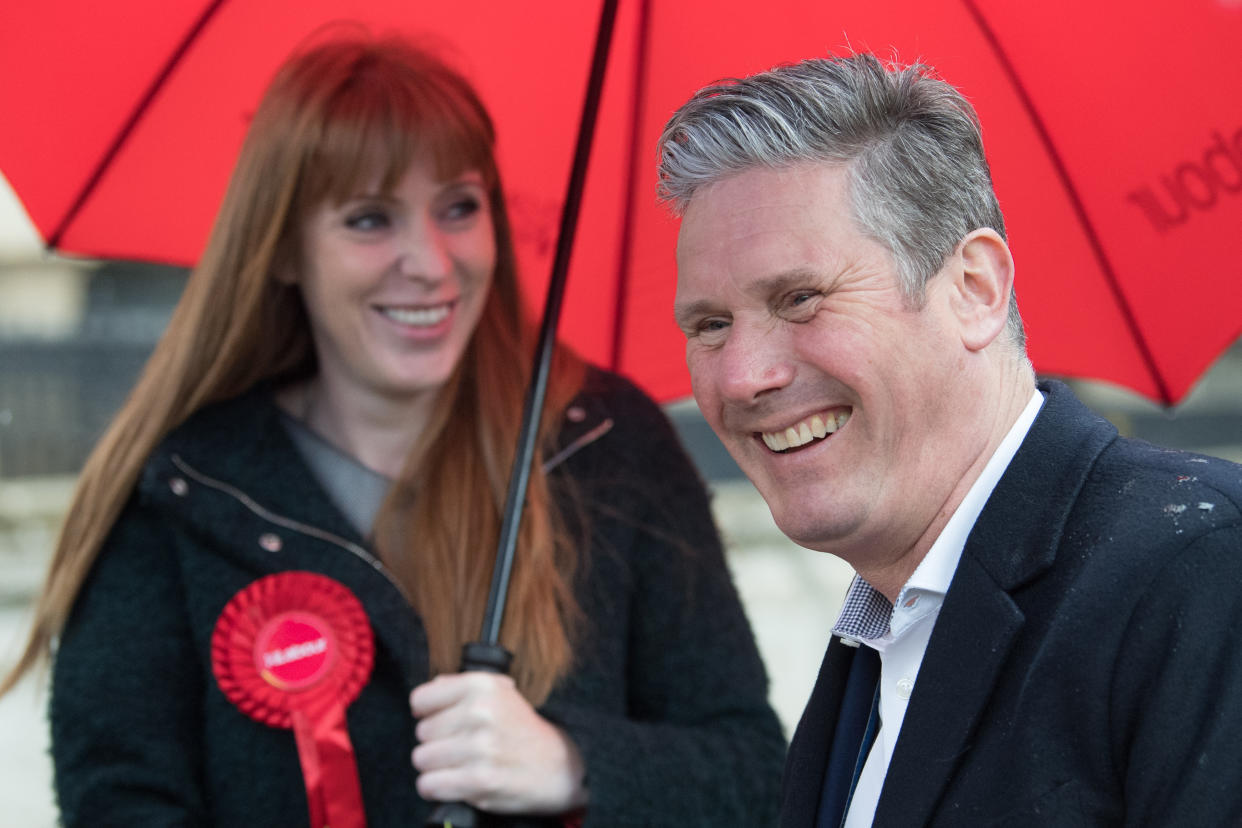 Leader of the Labour Party Sir Keir Starmer (right) with Labour Deputy Leader, Angela Rayner during a visit to Birmingham, whilst on the election campaign trail. Picture date: Wednesday May 5, 2021.