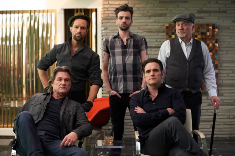 Welsh junto a Matt Dillon, Kurt Russell, Jay Baruchel y Chris Diamantopoulos, sus compañeros en El arte del robo