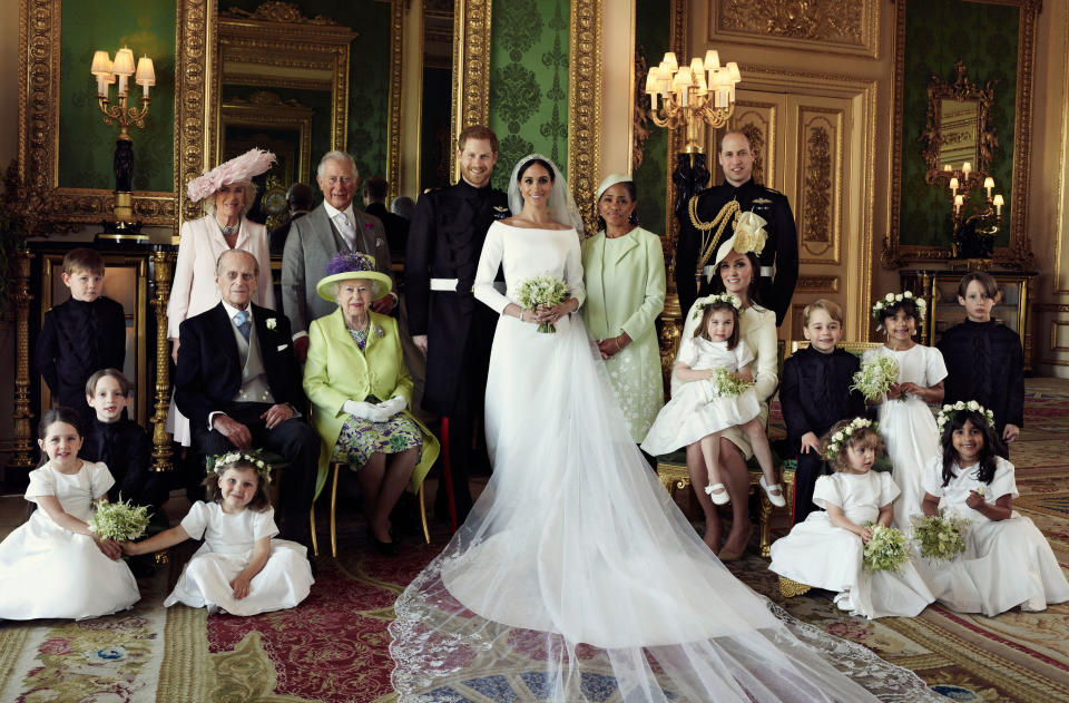 The Duke and Duchess of Sussex posed for their official wedding photographs following the ceremony [Photo: PA]