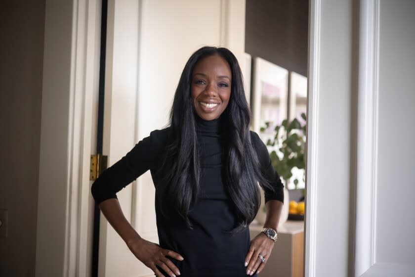 SAN FRANCISCO CA MARCH 24, 2021 - California Surgeon General Dr. Nadine Burke Harris in a Zoom meeting at her home on Wednesday, March 24, 2021 in San Francisco, Calif. (Paul Kuroda / For The Times)