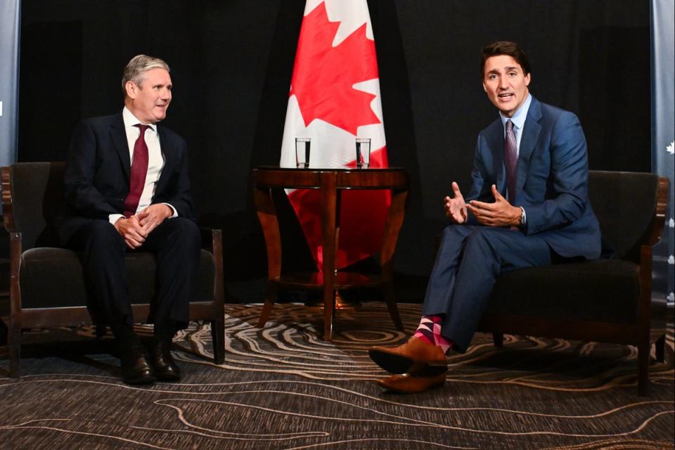 Sir Keir met with Canadian PM Justin Trudeau while on visit to Toronto (Getty Images)