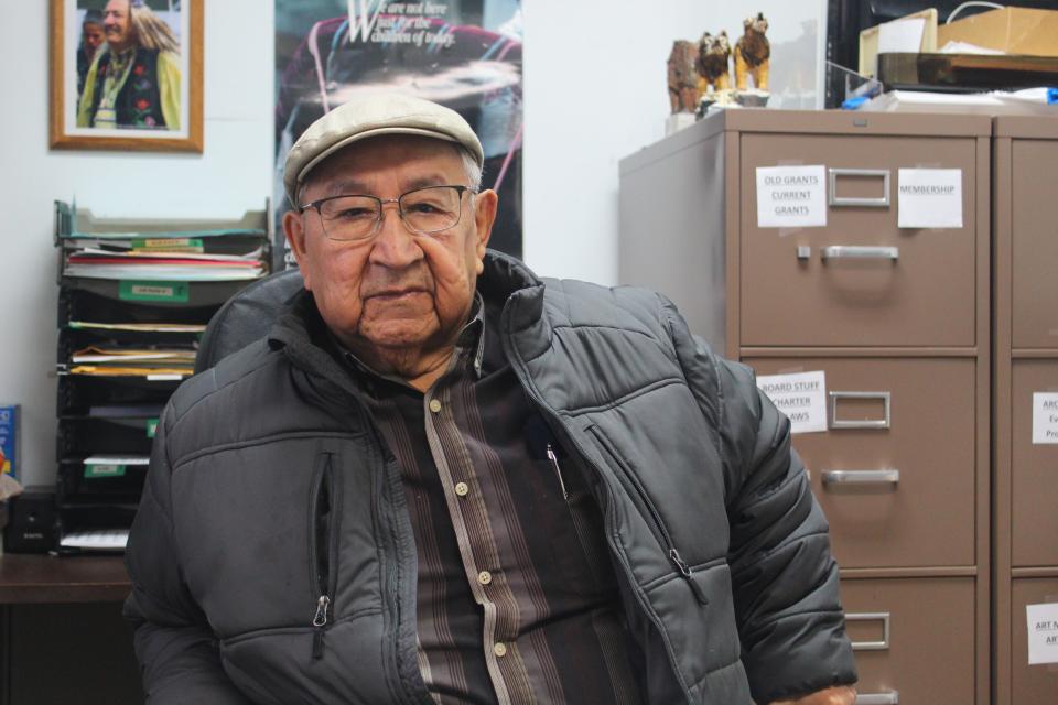 Alphonse Pitawanakwat, Wiikwemkoong First Nation, pictured Nov. 20, 2021, spoke about his time at an Ontario, Canada boarding school.