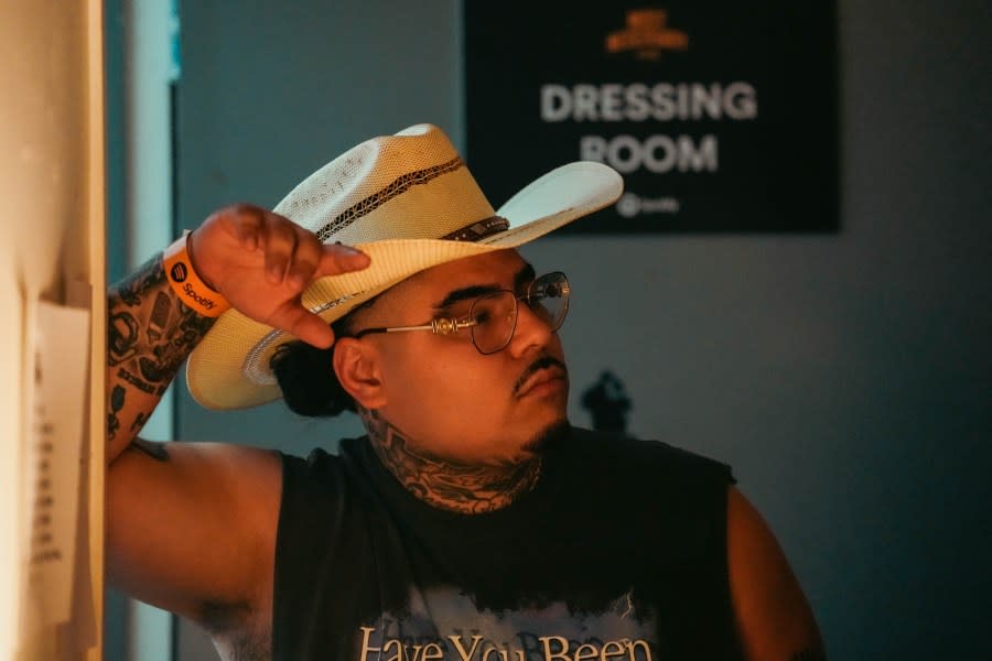 <em>HOUSTON, TEXAS – AUGUST 2: That Mexican OT backstage before performing for Spotifys Most Necessary Live concert series as it kicks off in Houston on Wednesday, Aug. 2, 2023 in Houston. (Raquel Natalicchio/Houston Chronicle via Getty Images)</em>