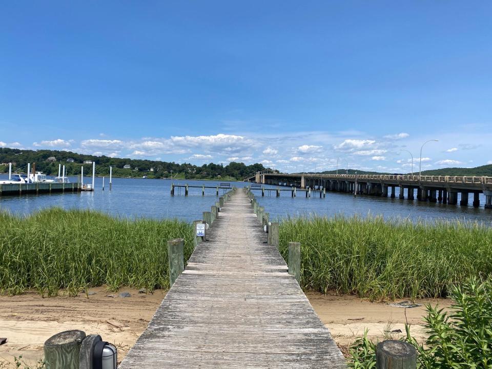 The private dock at Salt Creek Grille in Rumson, which allows up to four boats to park and dine at the restaurant.