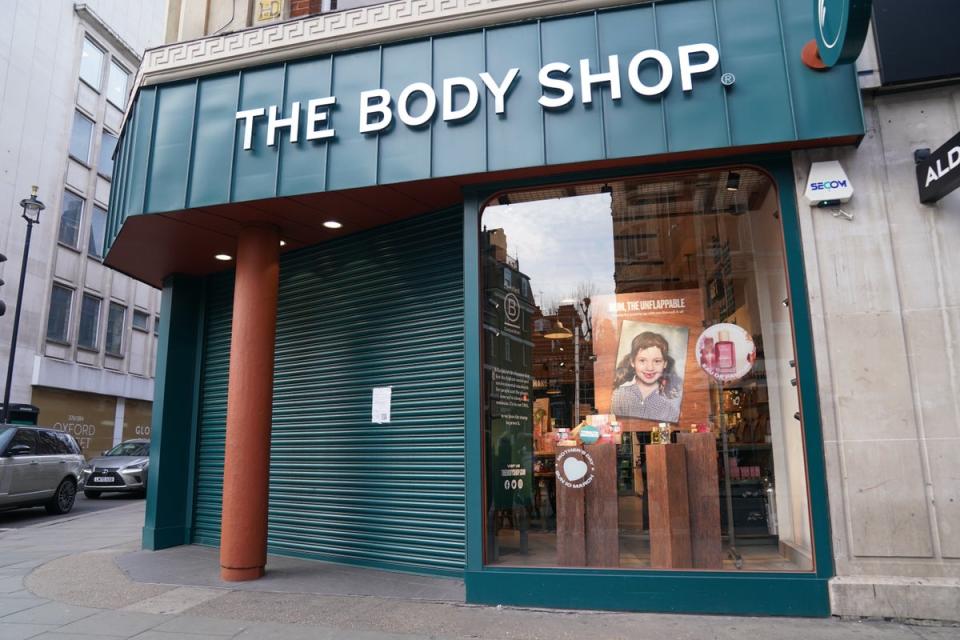 Dozens of branches of the Body Shop in the UK have closed in recent weeks (Lucy North/PA) (PA Wire)