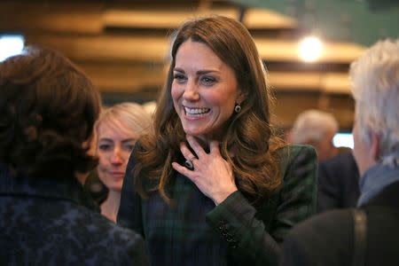 Catherine, Duchess of Cambridge reacts during a visit to officially open the "V&A Dundee", Scotland's first design museum, in Dundee, Scotland, January 29, 2019. Jane Barlow/Pool via REUTERS