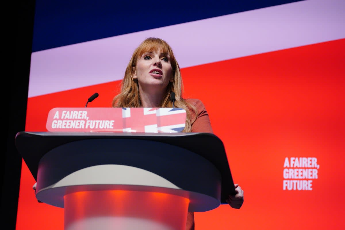 Deputy leader Angela Rayner making her speech during the Labour Party conference (Peter Byrne/PA) (PA Wire)