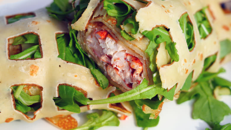 Crepe with lobster filling