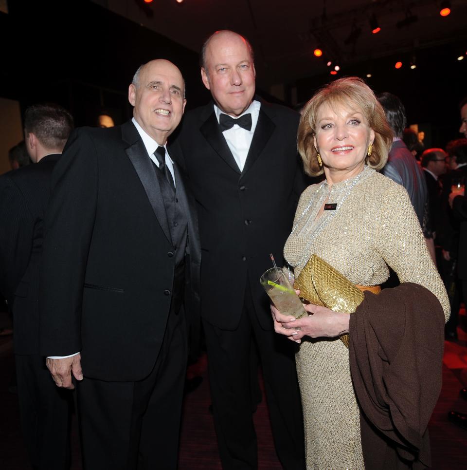 Jeffrey Tambor, Bill Geddie and Barbara Walters attend the TIME's 100 Most Influential People in the World Gala in 2013 in New York City.