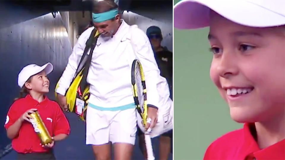 Rafael Nadal shared a beautiful moment with this ball-girl during the Rogers Cup. (Images: @TennisTV)