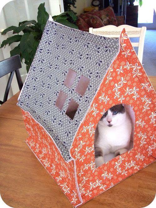 homemade cat fabric tent