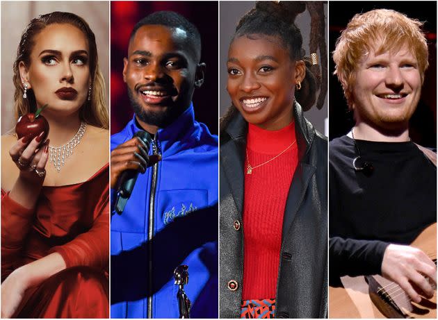 Adele, Dave, Little Simz and Ed Sheeran (Photo: Getty/PA)