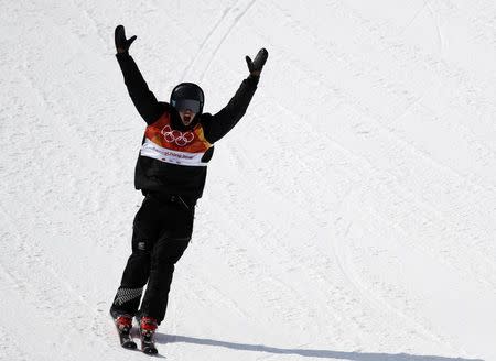 Freestyle Skiing - Pyeongchang 2018 Winter Olympics - Men's Ski Halfpipe Final - Phoenix Snow Park - Pyeongchang, South Korea - February 22, 2018 - Nico Porteous of New Zealand reacts. REUTERS/Issei Kato