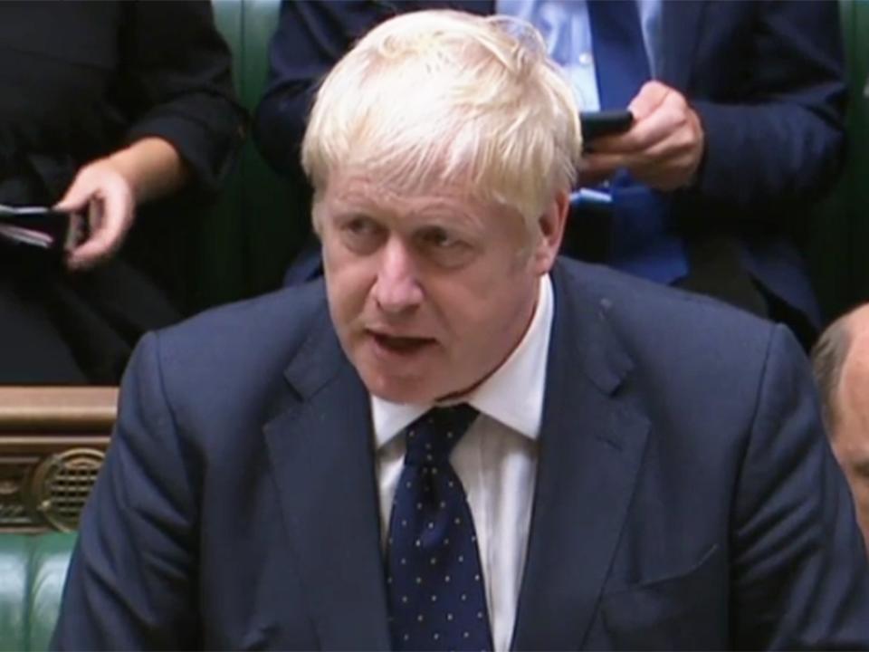 Johnson issued a swift statement to the Commons on Monday (Parliament TV)