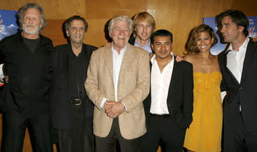 Kris Kristofferson , Harry Dean Stanton , Seymour Cassel , Owen Wilson , Jacob Vargas , Eva Mendes and Luke Wilson , director, at the Los Angeles premiere of THINKFilm's The Wendell Baker Story