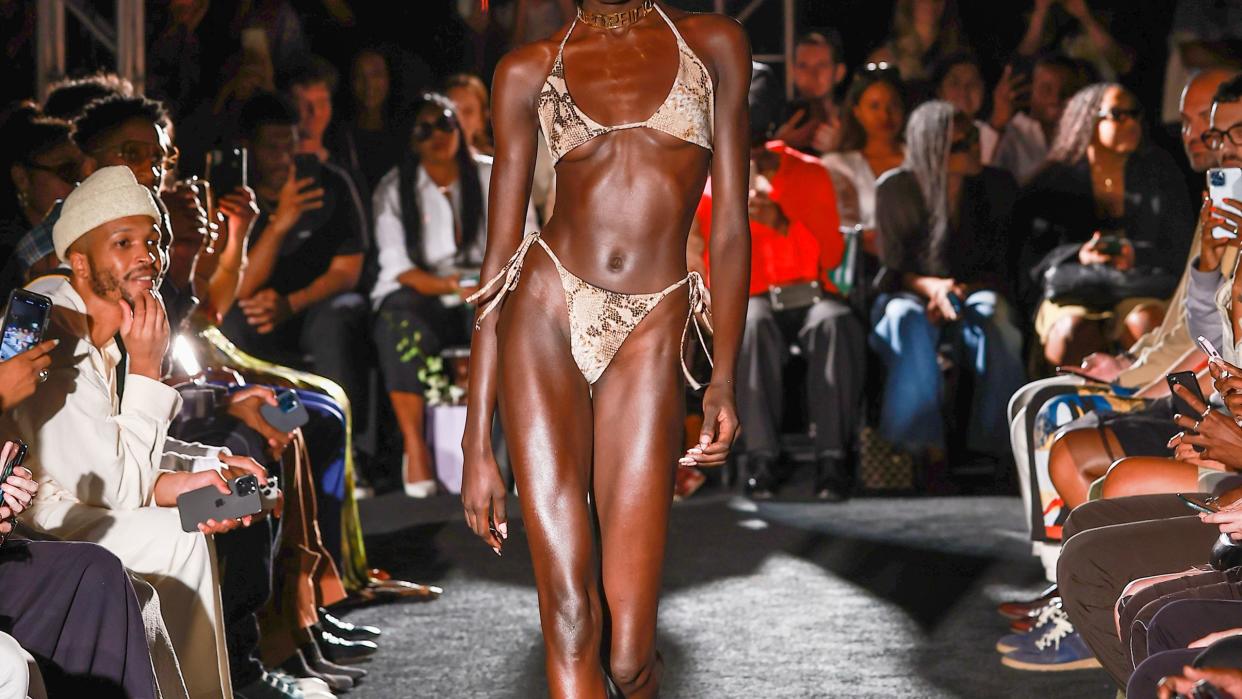 new york, new york september 14 a model walks the runway at the theophilio fashion show during september 2022 new york fashion week the shows on september 14, 2022 in new york city photo by arturo holmesgetty images for nyfw the shows