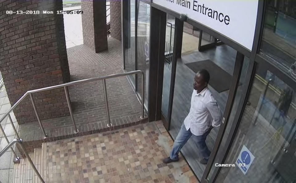 Salih Khater leaving the Passport Office in Peterborough where he applied for a fast-track UK passport the day before he carried out a terrorist attack outside the Houses of Parliament (Picture: PA)