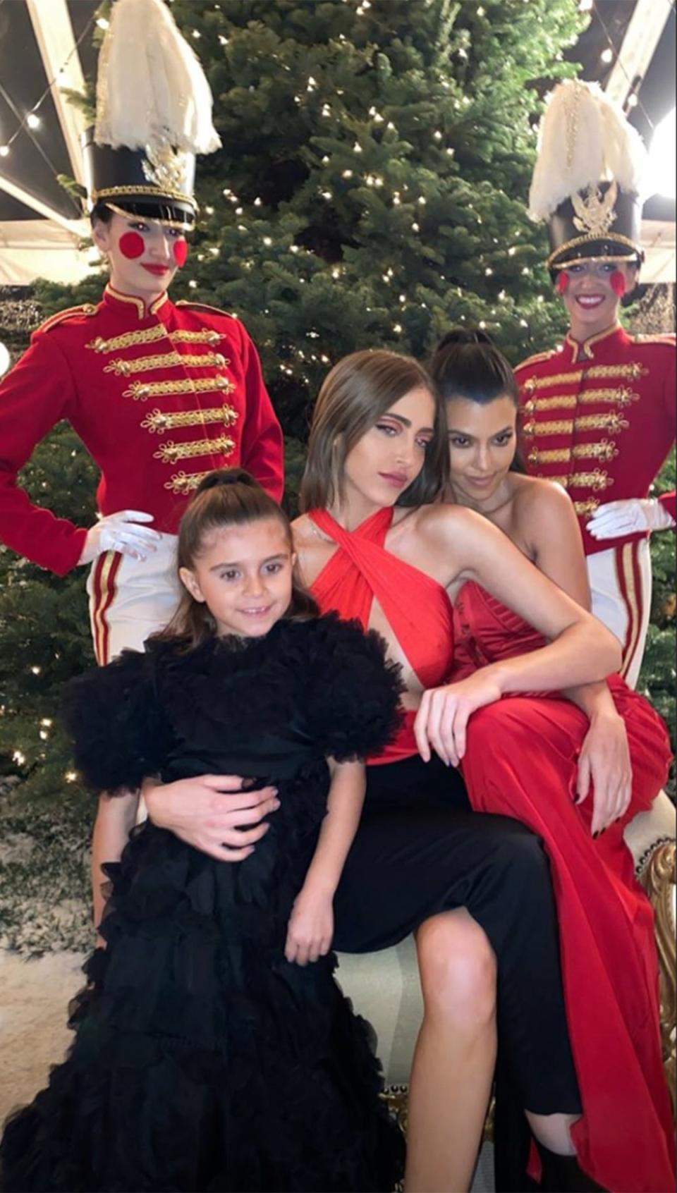 Kourtney's daughter, Penelope, got dressed to the nines for the occasion in a black gown, while her mom rocked a red dress. 