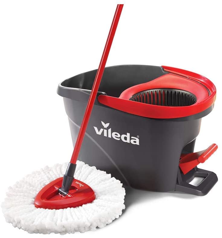 Vileda EasyWring Microfibre Spin Mop & Bucket Floor Cleaning System. (Image via Amazon). 