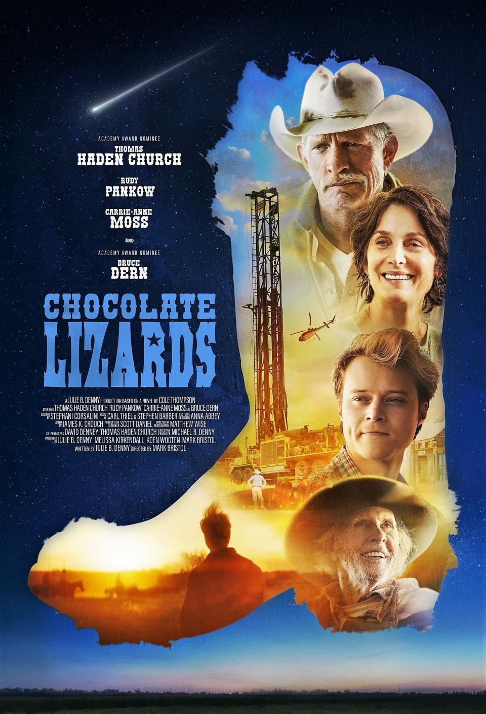 "Chocolate Lizards," a movie set in Texas written by a Texan. It makes its Abilene premiere at the Paramount Theatre.