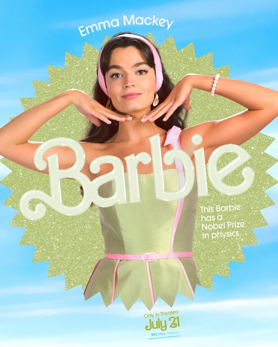 Emma Mackey pictured in a promotional shot for the new Barbie movie (Courtesy of Warner Bros)