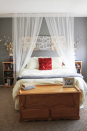 <p>No need to drop big bucks on a canopy! With just wooden dowels from Hobby Lobby and some sheer fabric panels from IKEA, blogger Camilla crafted a dreamy canopy for her master bedroom. </p><p>Get the tutorial at <a rel="nofollow noopener" href="http://rosyredbuttons.blogspot.com/2011/04/tutorial-tuesday.html" target="_blank" data-ylk="slk:Rosy Red Buttons;elm:context_link;itc:0;sec:content-canvas" class="link ">Rosy Red Buttons</a>.</p>