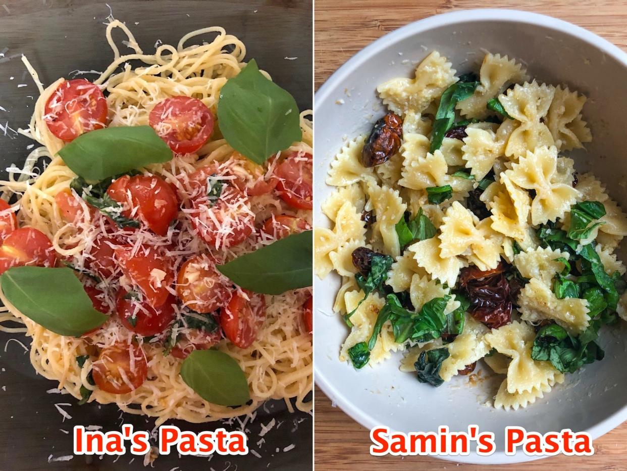 Ina and Samin's pasta recipes