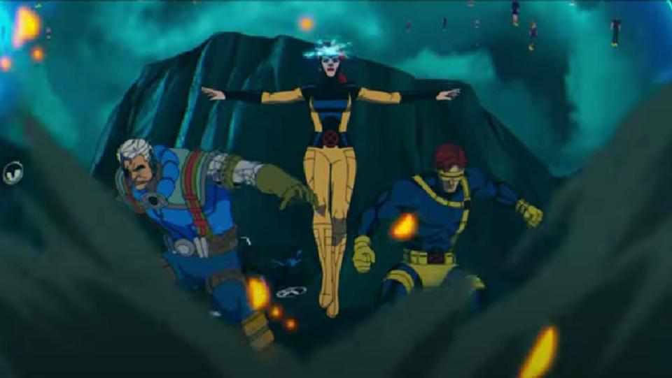 The Summers Clan together in X-Men '97; Cable, his "aunt" Jean, and father Cyclops.