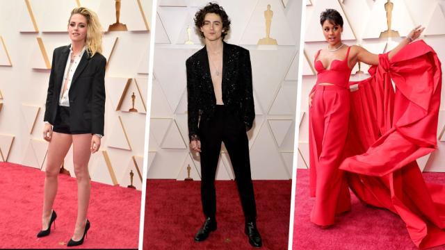 Shirtless Timothée Chalamet, Kristen Stewart's shorts and 12 more dramatic  Oscars red carpet looks