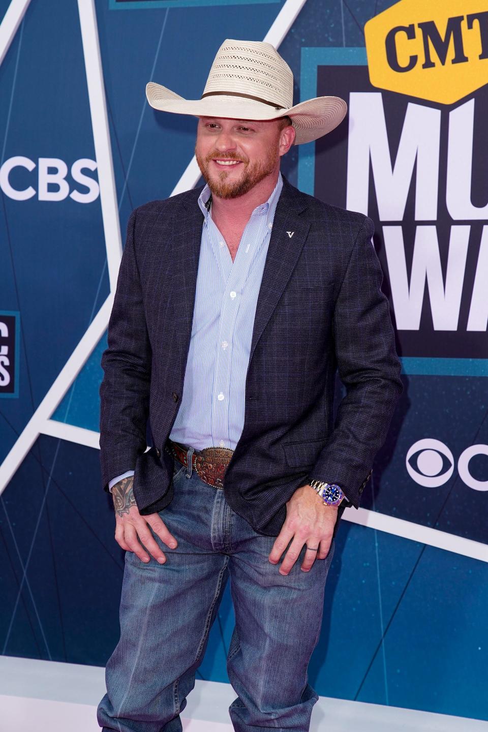 Cody Johnson arrives for the CMT Music Awards at Municipal Auditorium in Nashville, Tenn., Monday, April 11, 2022.