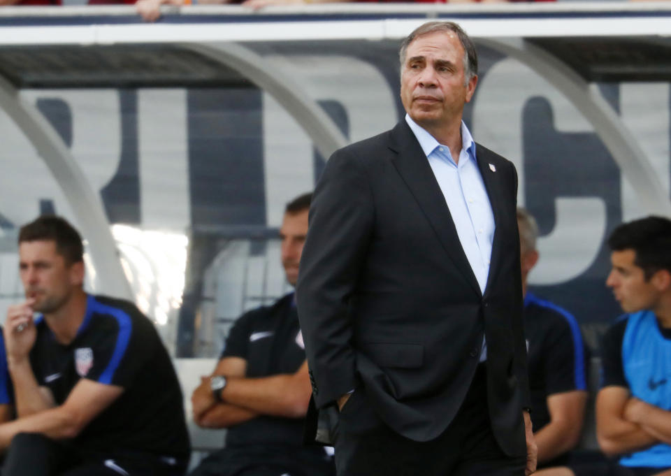 Bruce Arena’s U.S. men’s national team lost to Trinidad and Tobago on Tuesday on the worst night in American soccer history. (AP)