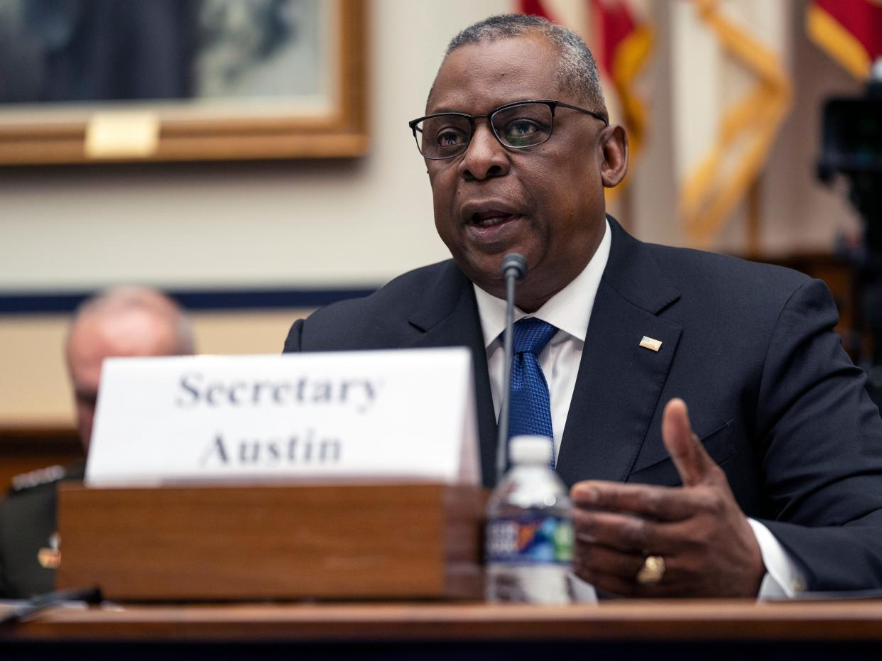 Secretary of Defense Lloyd Austin testifies before the House Armed Services Committee on Tuesday, April 6