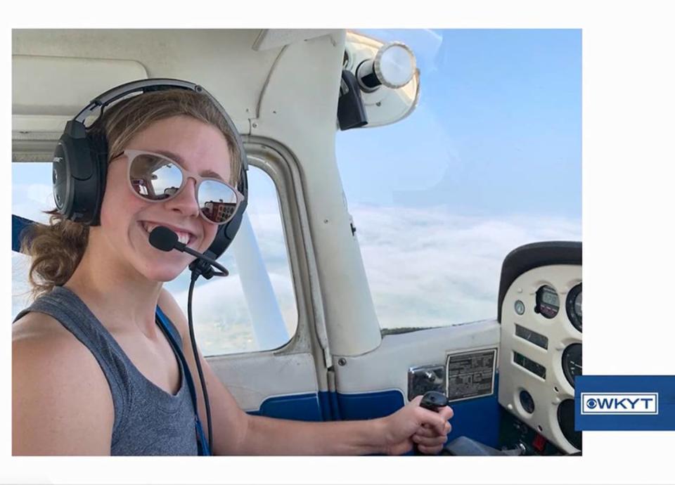 In a photo provided to WKYT for it’s “Off The Bench” series, Lexington Catholic’s Caroline Beiting sat at the controls of a small plane during one of her flight lessons.