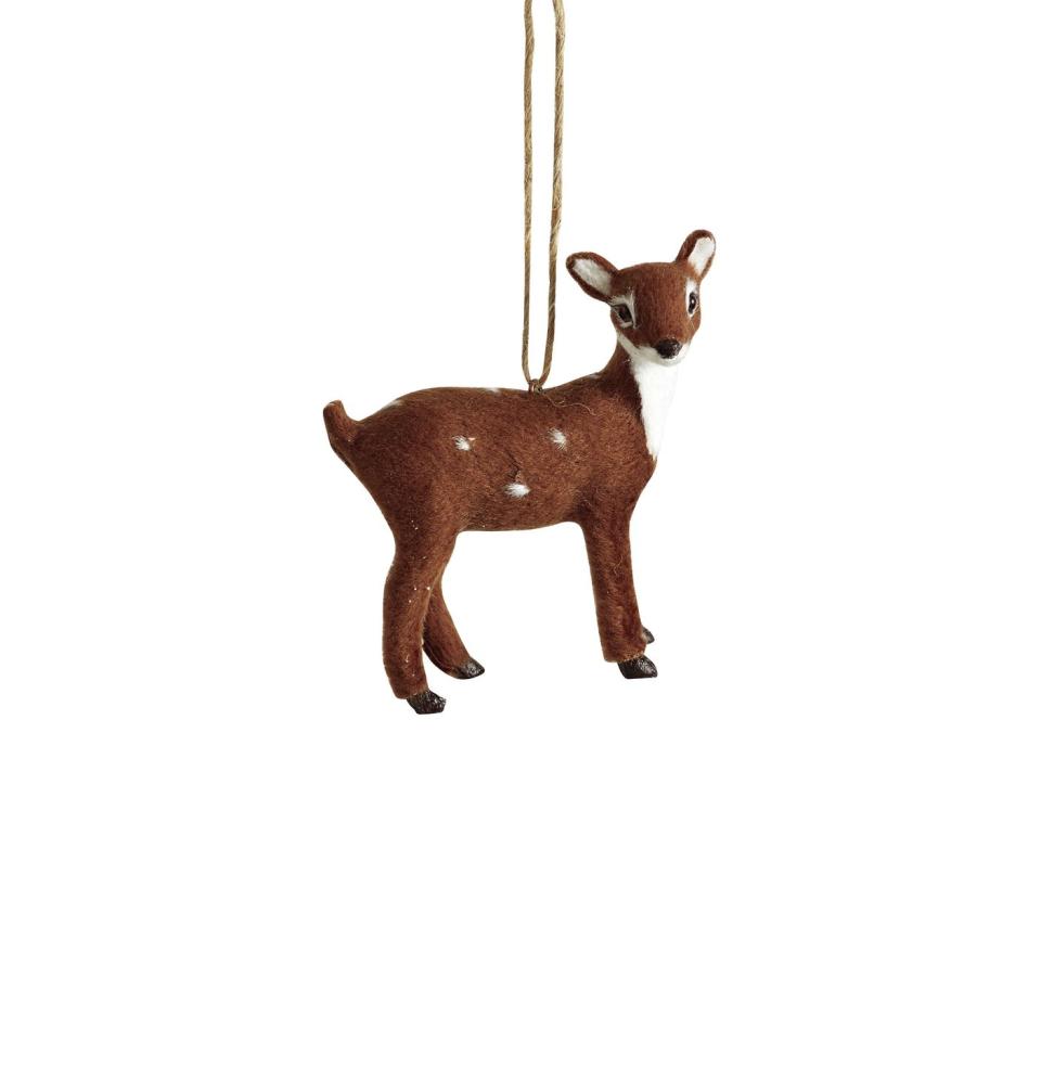 <p><a rel="nofollow noopener" href="https://www.dunelm.com/product/hanging-brown-plush-deer-tree-decoration-1000128421" target="_blank" data-ylk="slk:BUY NOW;elm:context_link;itc:0;sec:content-canvas" class="link ">BUY NOW</a></p><p><strong>Hanging Brown Plush Deer Tree Decoration, £3, Dunelm</strong></p>