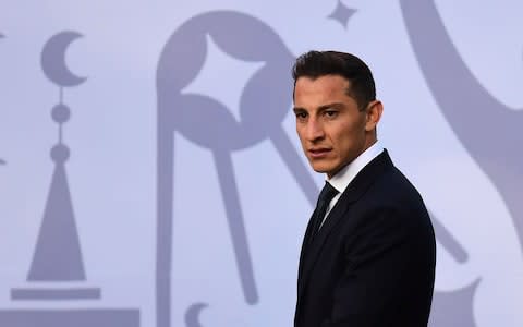 Mexican national soccer team Andres Guardado arrives to a send-off ceremony at Los Pinos presidential residence in Mexico City on May 31, 2018 - Credit: Getty Images