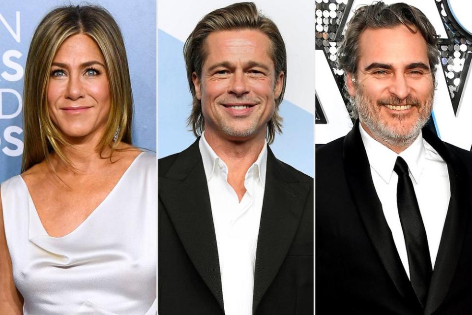 From left: Jennifer Aniston, Brad Pitt and Joaquin Phoenix | David Fisher/Shutterstock; Steve Granitz/WireImage; Frazer Harrison/Getty