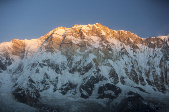 Mandatory Credit: Photo by Global Warming Images/REX (2359231a)Alpenglow at sunrise on Annapurna One, Nepelese Himalayas.VARIOUS