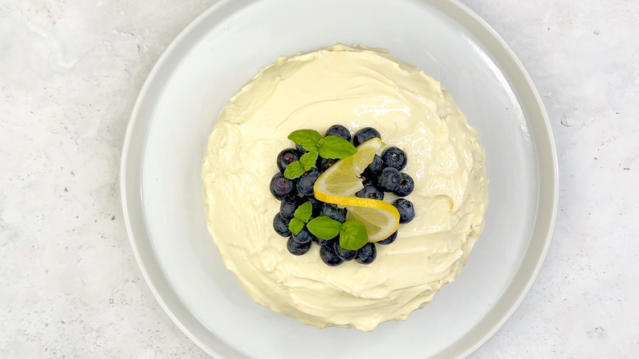 Lemon Layer Cake With Basil And Blueberries Recipe