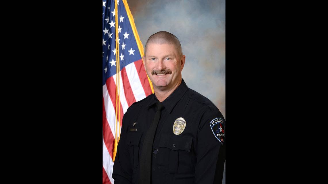 Arlington police Officer Darrin McMichael was killed in a hit-and-run crash while on his way to work the morning of Thursday, Sept. 21, 2023. He had served with the Arlington Police Department for 24 years.