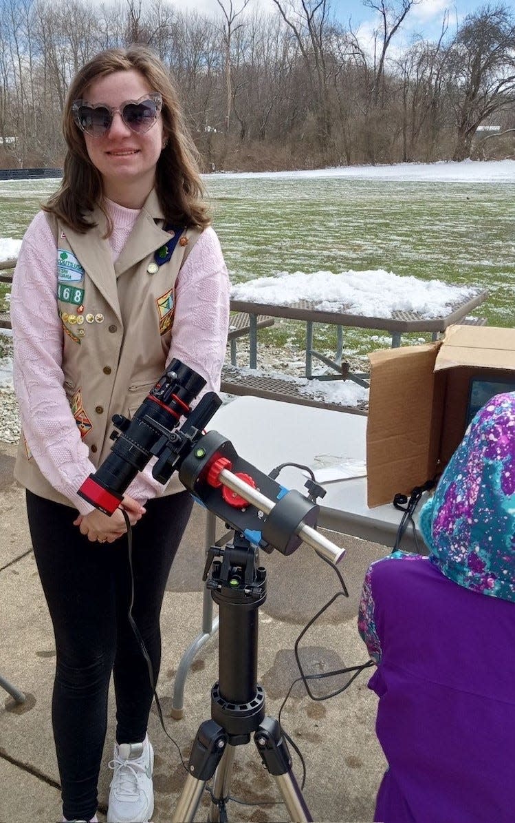 Elliot Blubaugh, 15, of Berlin, is among a group of Girl Scouts that are studying the total solar eclipse on April 8 in Erie through the Girl Scouts Western Pennsylvania and Einstein's Incredible Universe program.