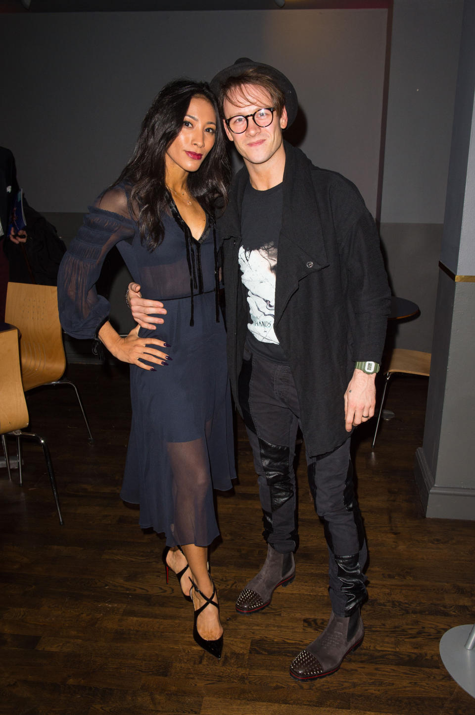 Karen Clifton and Kevin Clifton at a reception during the opening night of Fire in the Ballroom by dance company Burn the Floor at The Peacock in London.